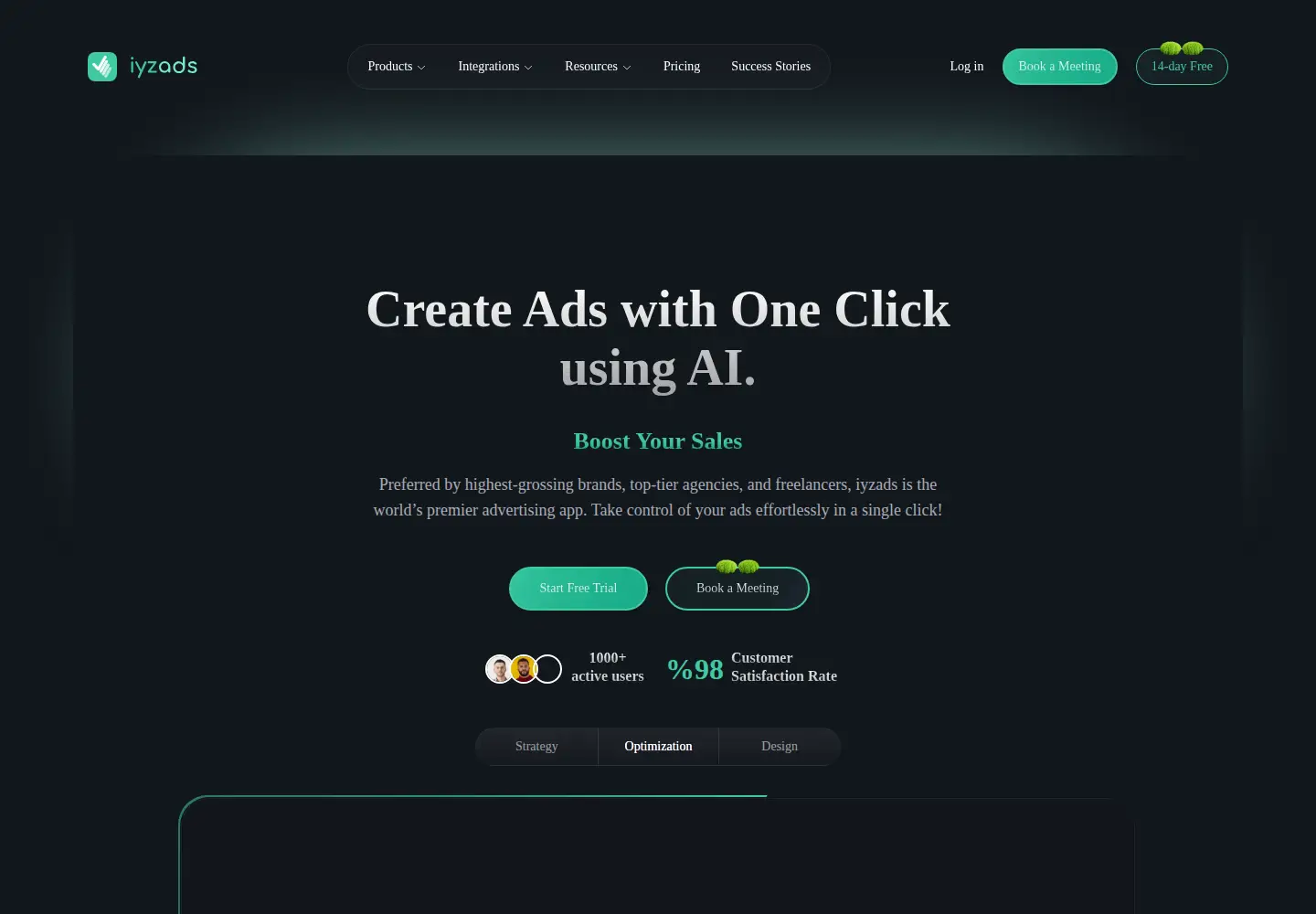 Screenshot of iyzads.com