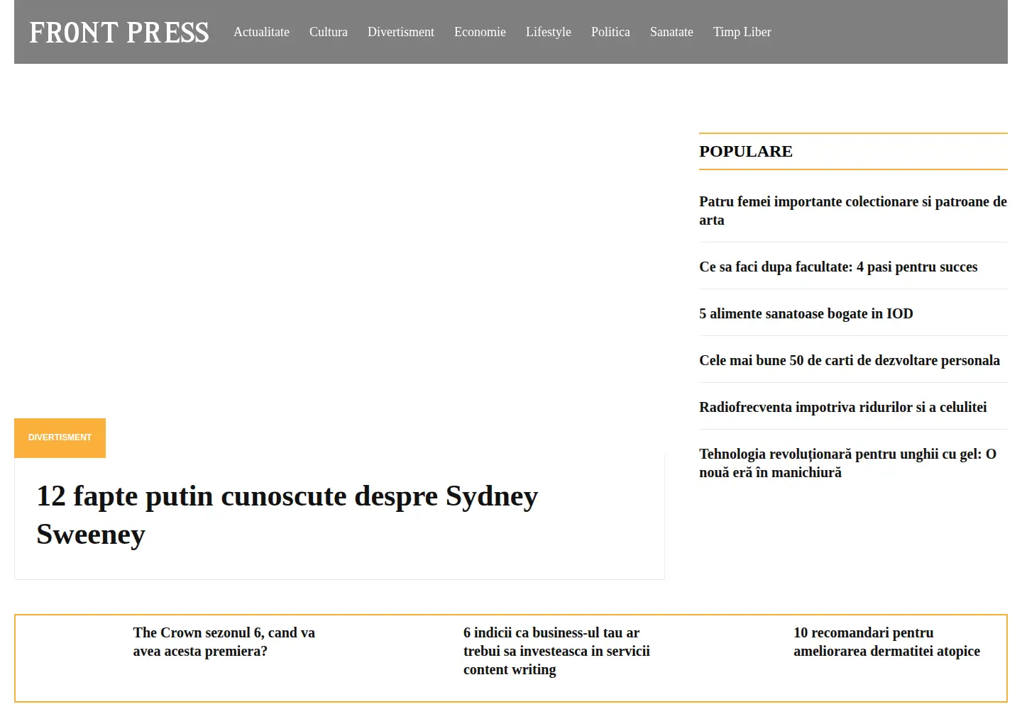 Screenshot of frontpress.ro