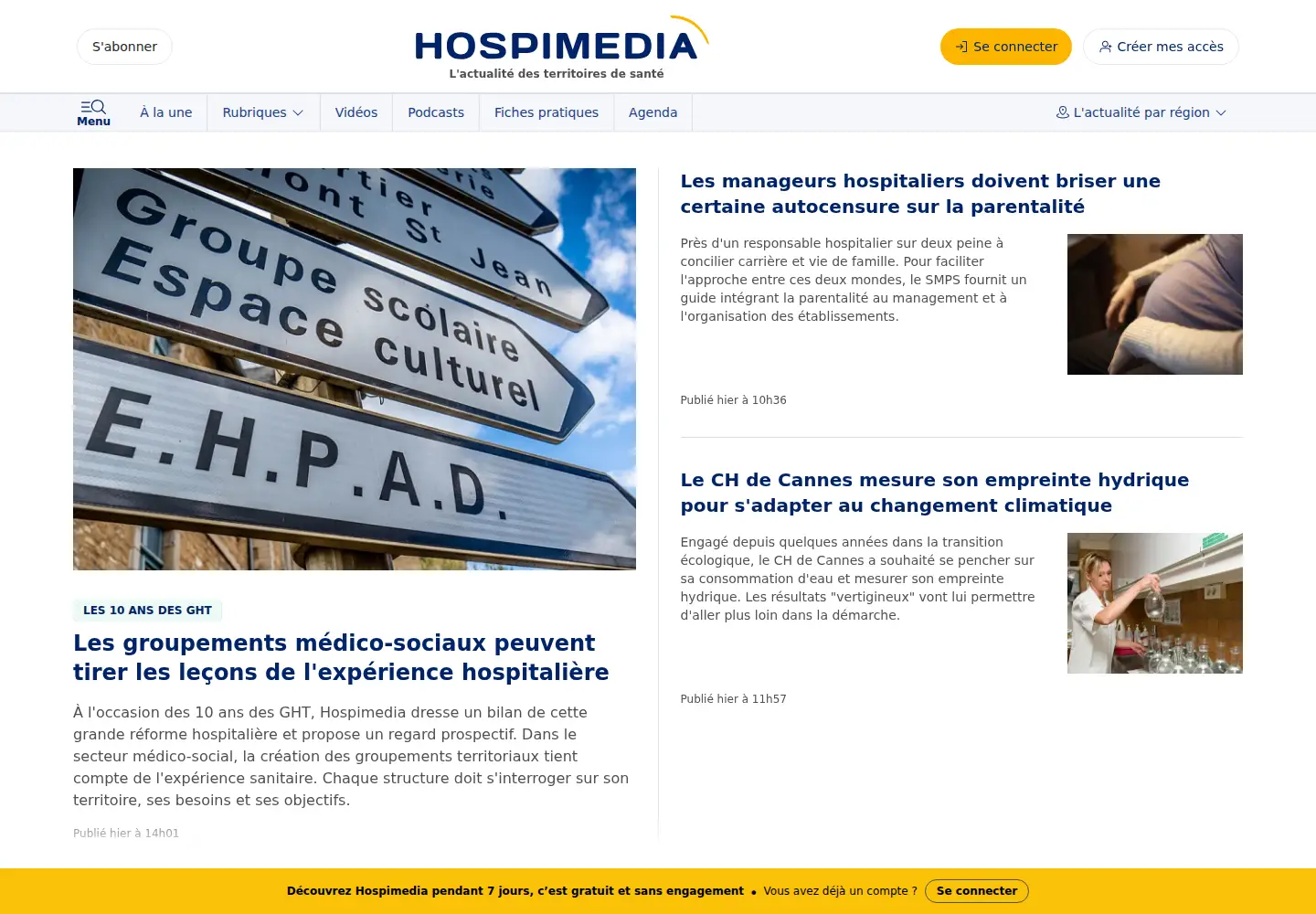 Screenshot of hospimedia.fr