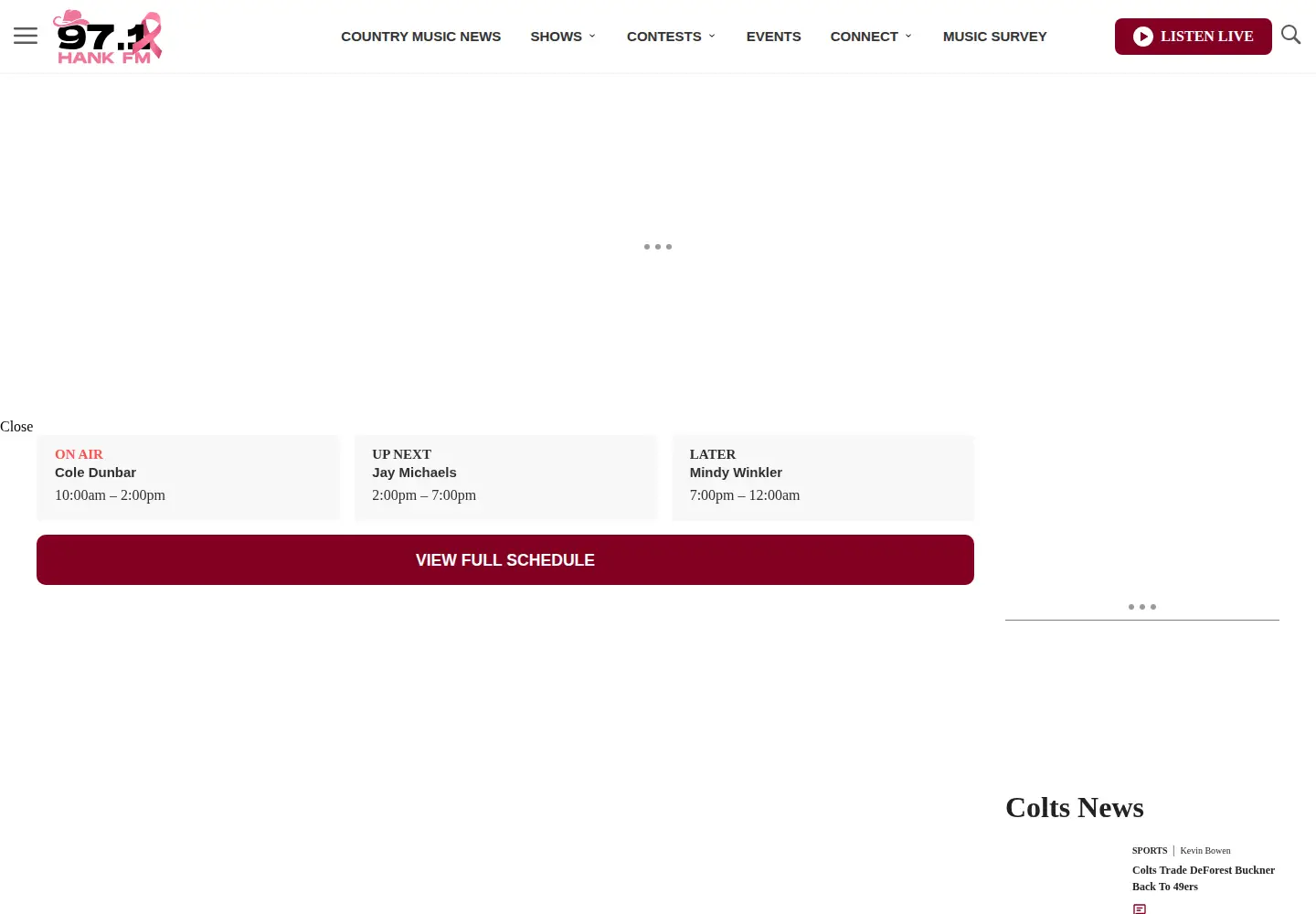 Screenshot of hankfm.com