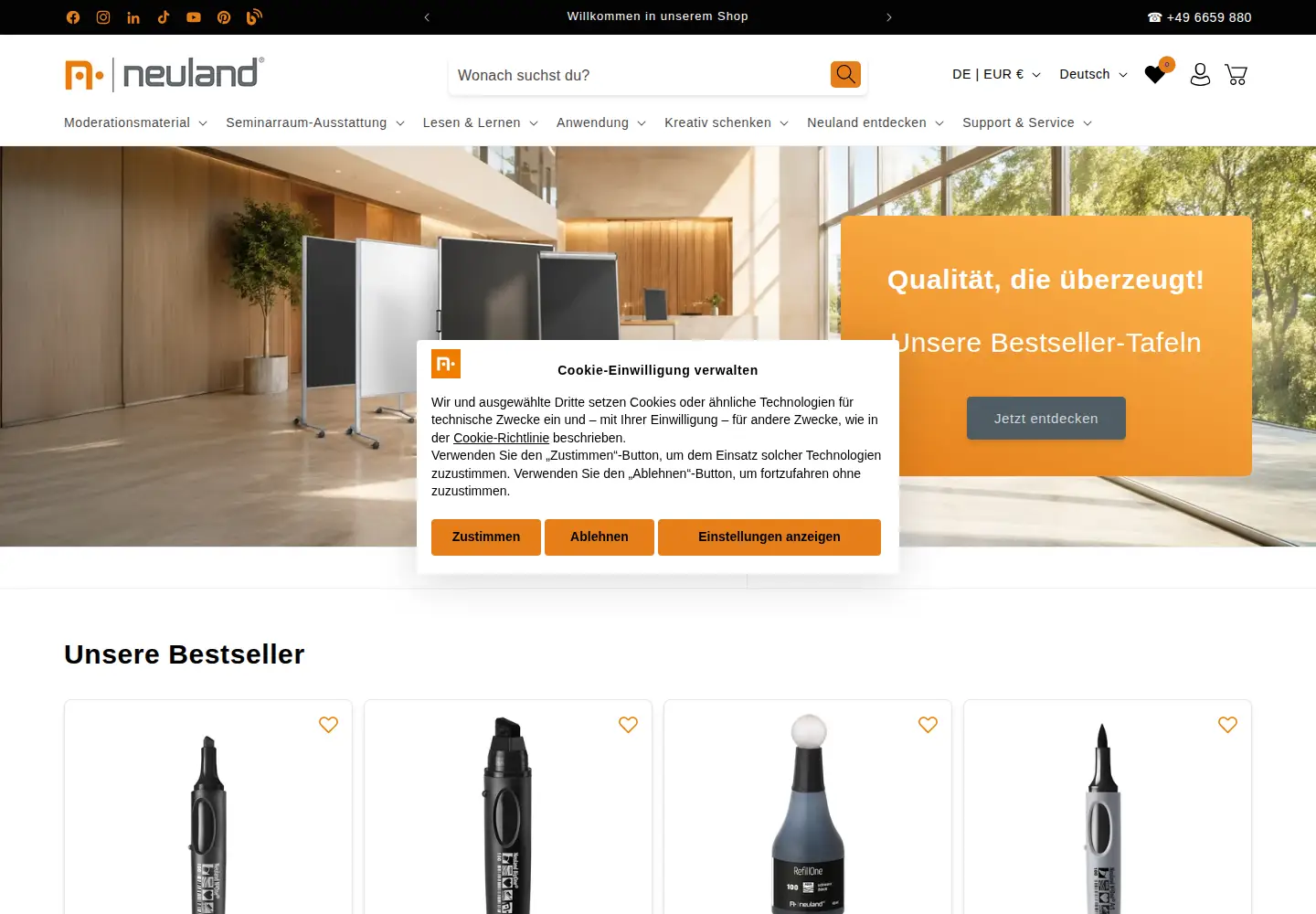 Captured homepage of neuland.com in the current scan