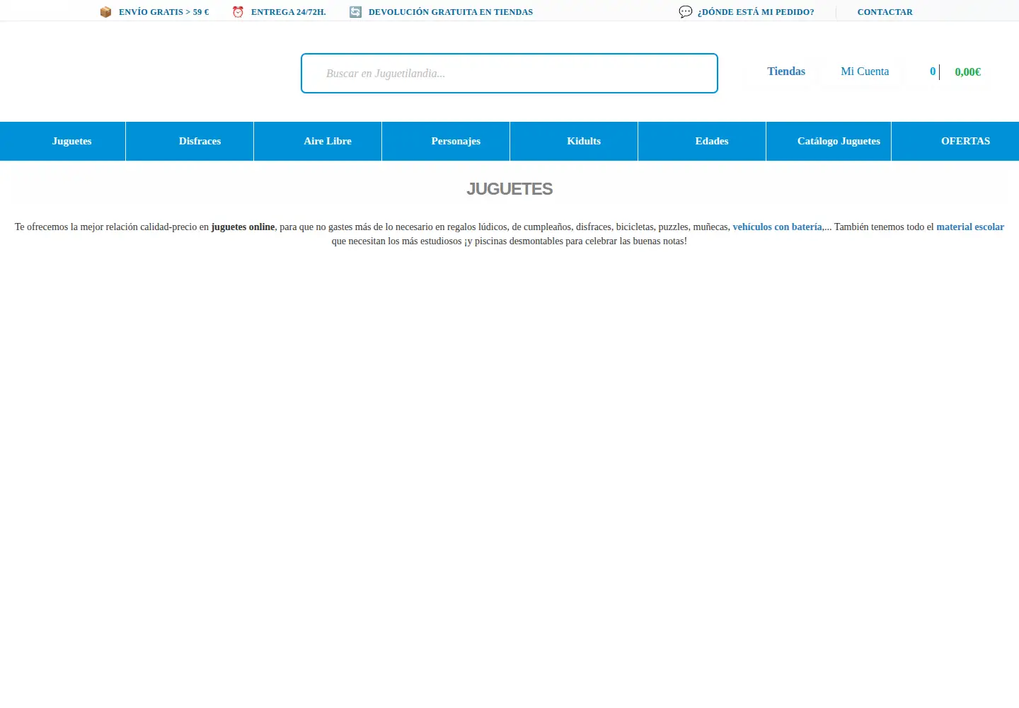 Screenshot of juguetilandia.com