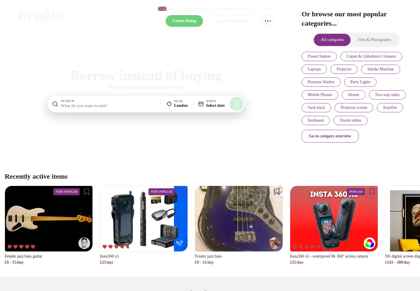 Screenshot of hygglo.com