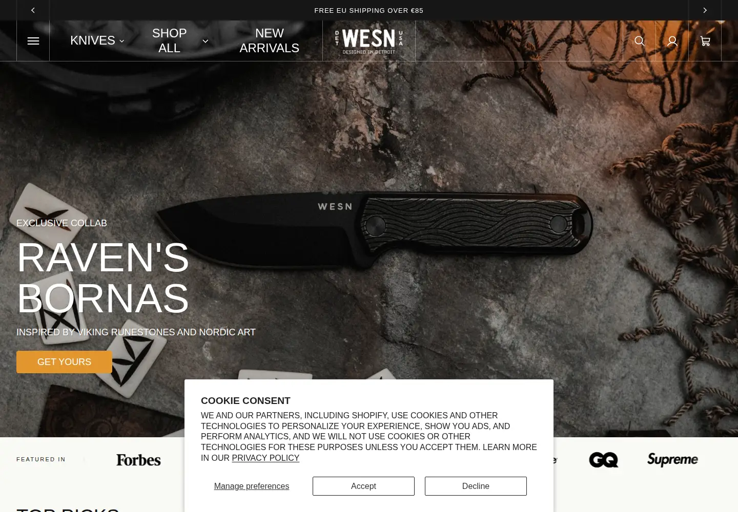 Captured homepage of wesn.com in the current scan