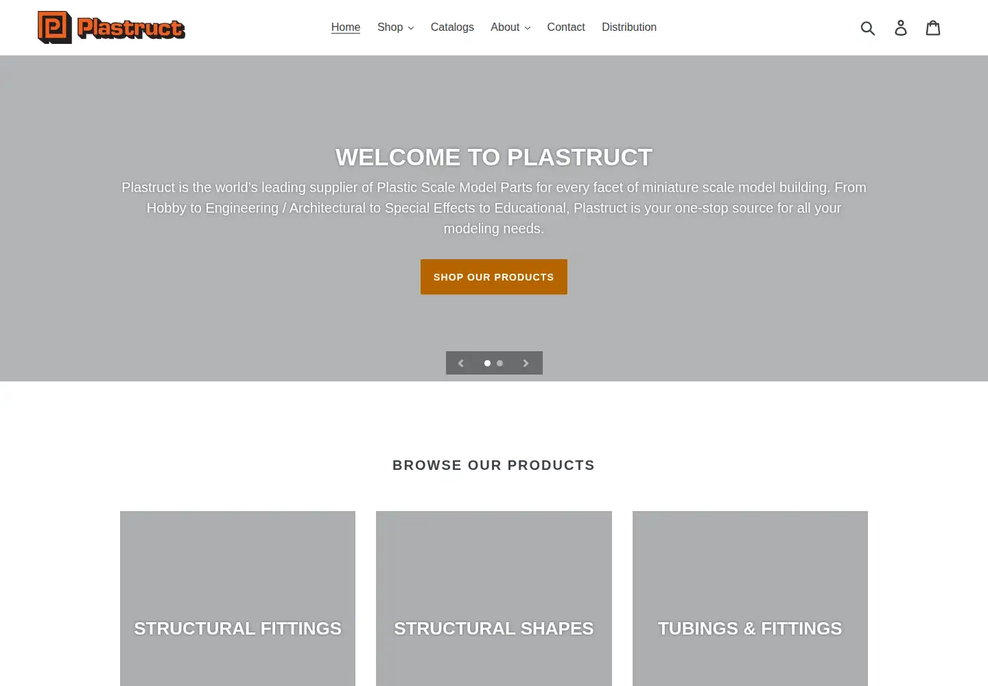Captured homepage of plastruct.com in the current scan