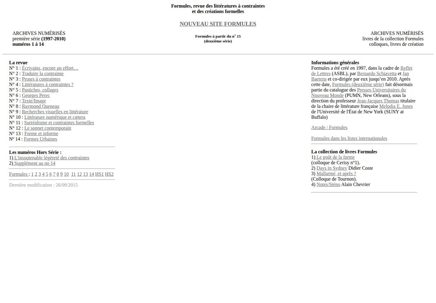 Screenshot of formules.net