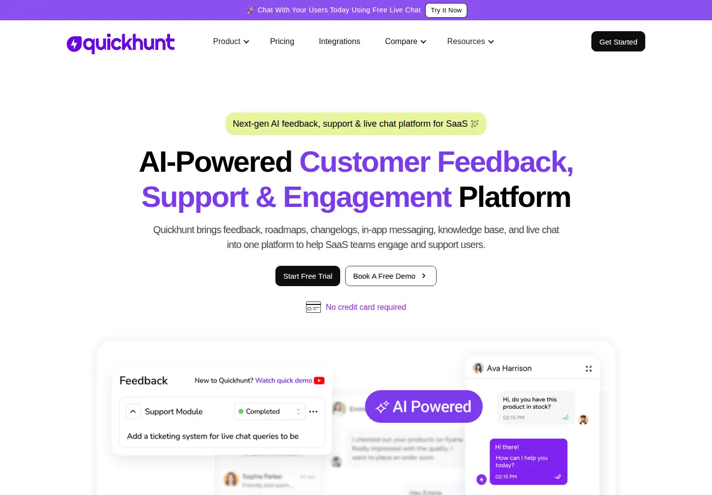 Screenshot of quickhunt.app