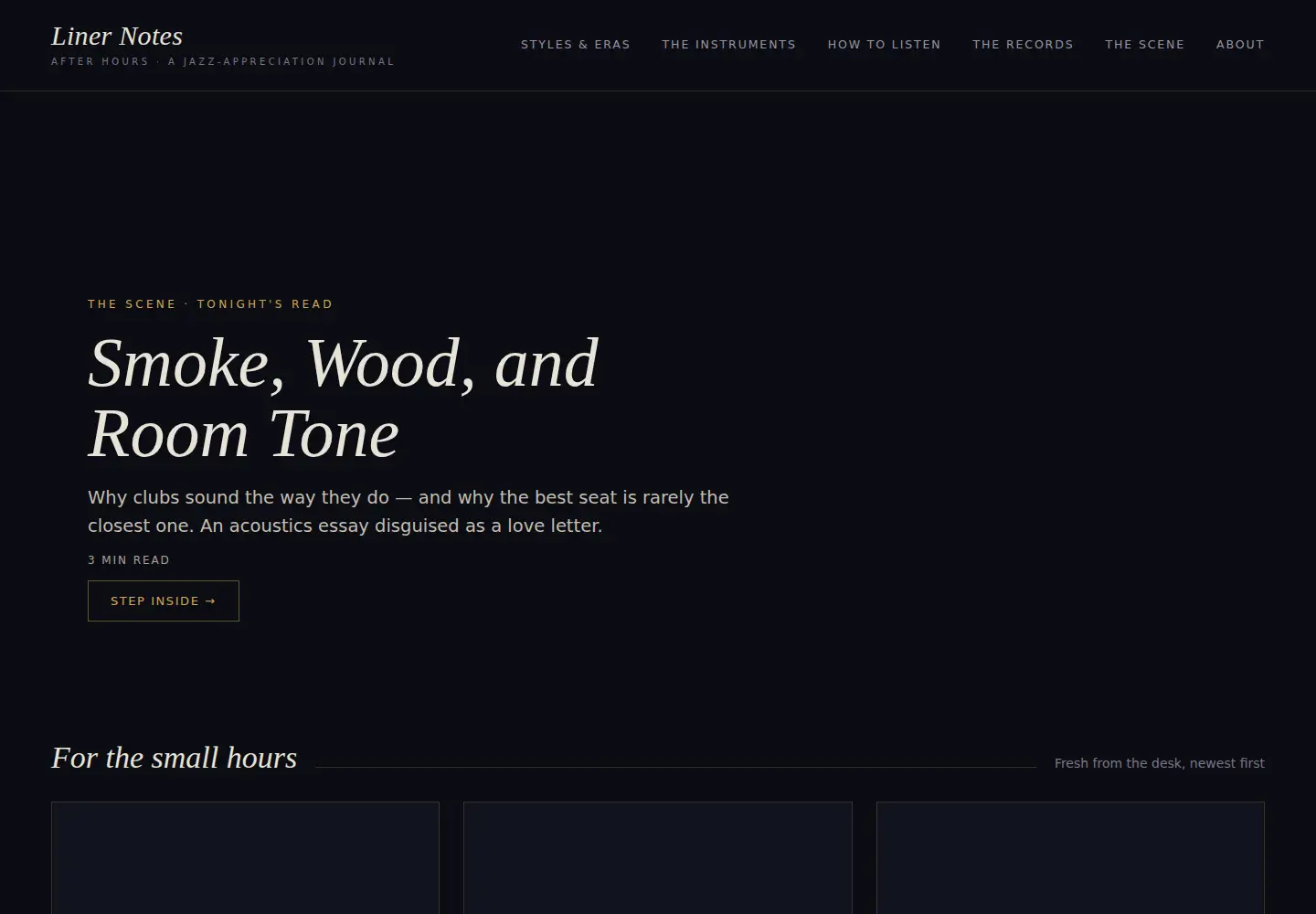 Captured homepage of kevinmahogany.com in the current scan