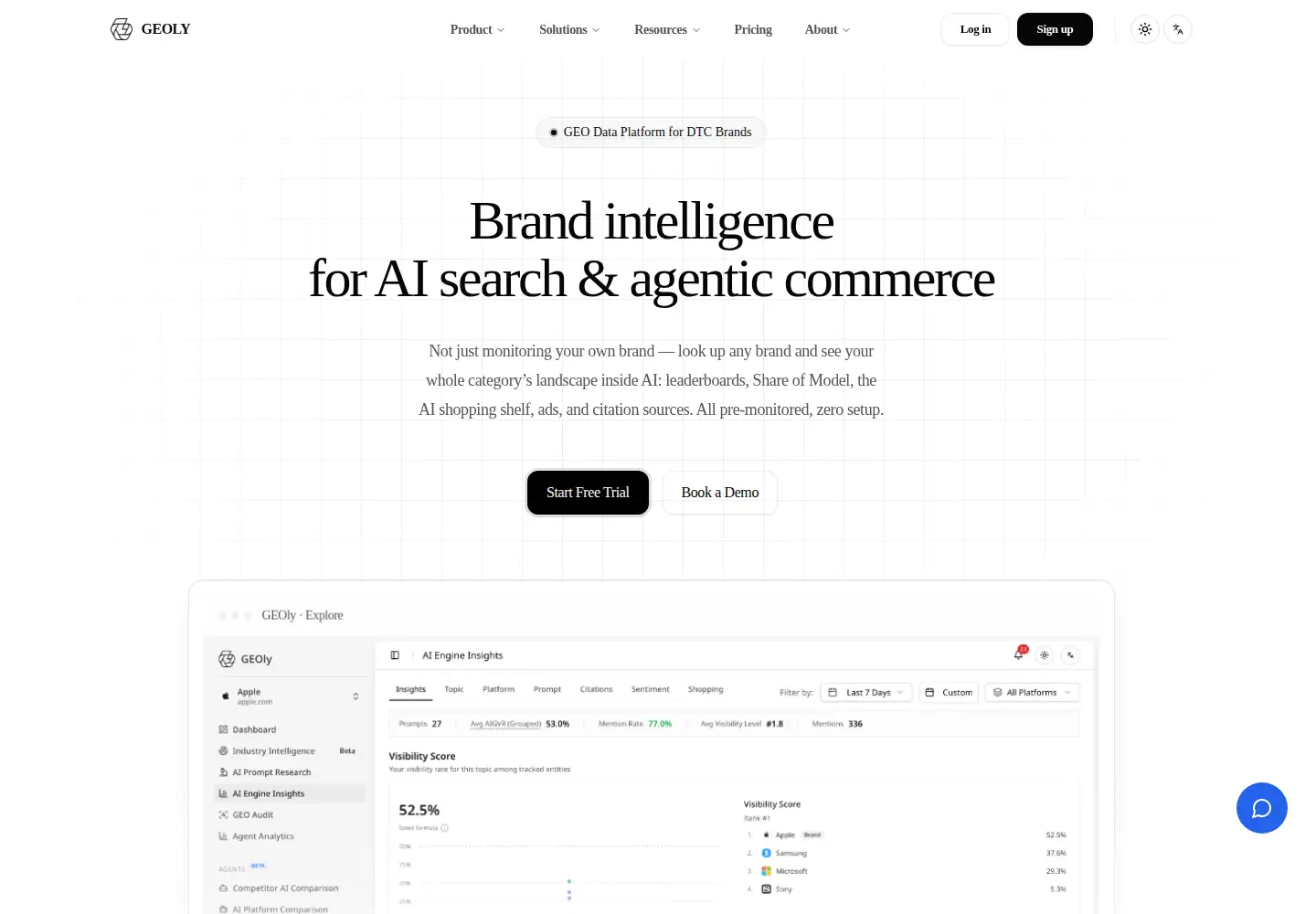 Captured homepage of geoly.ai in the current scan