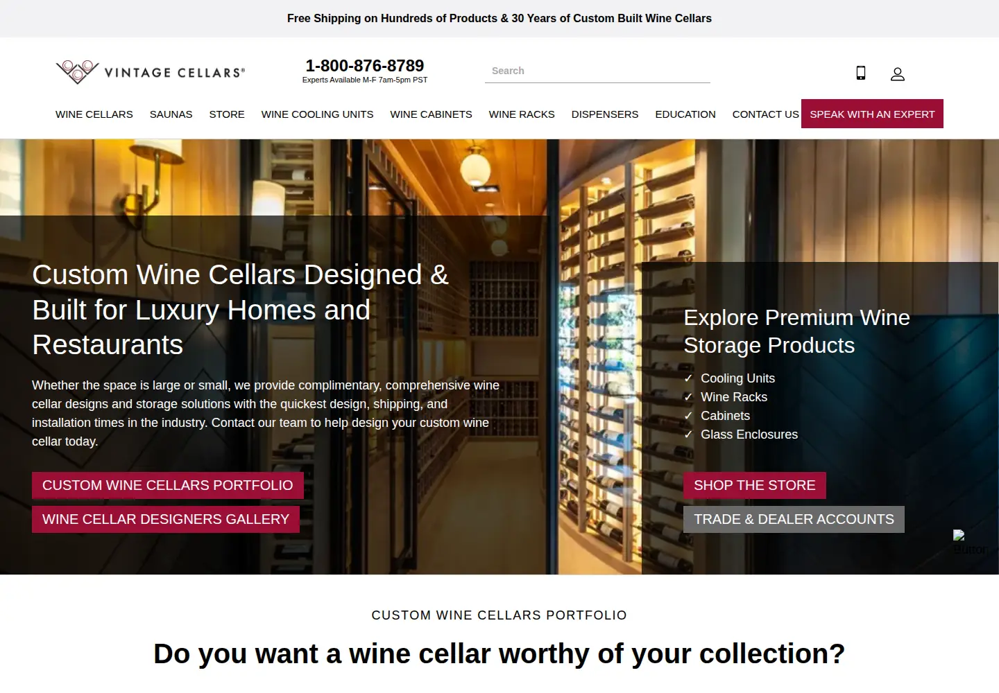 Screenshot of vintagecellars.com