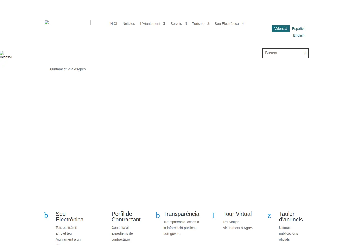 Captured homepage of agres.es in the current scan