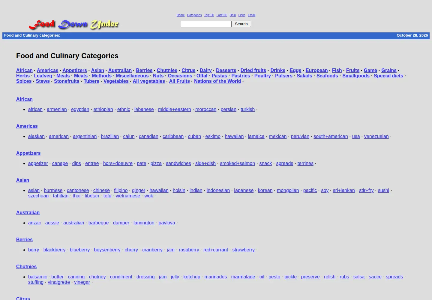 Screenshot of fooddownunder.com