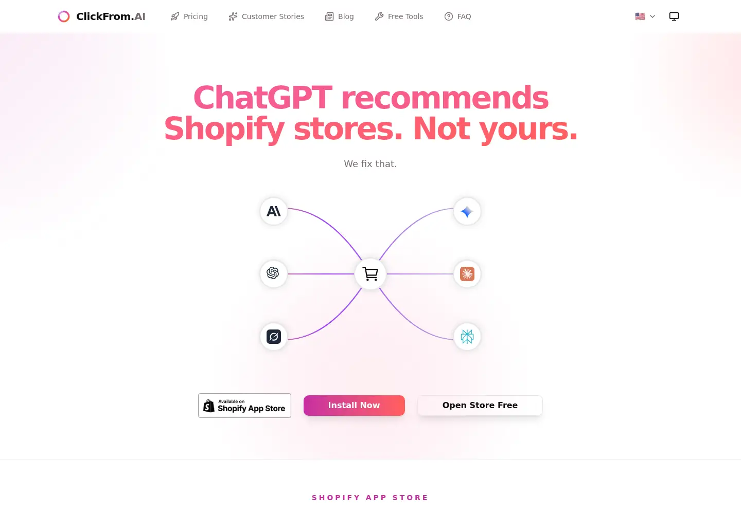Screenshot of clickfrom.ai