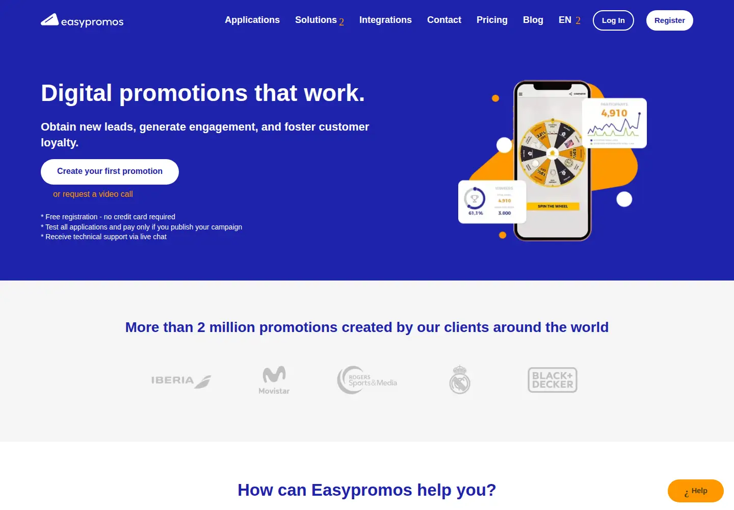 Screenshot of easypromosapp.com