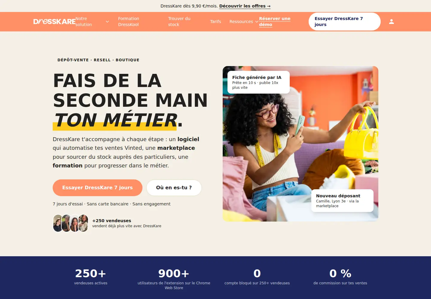 Captured homepage of dresskare.com in the current scan
