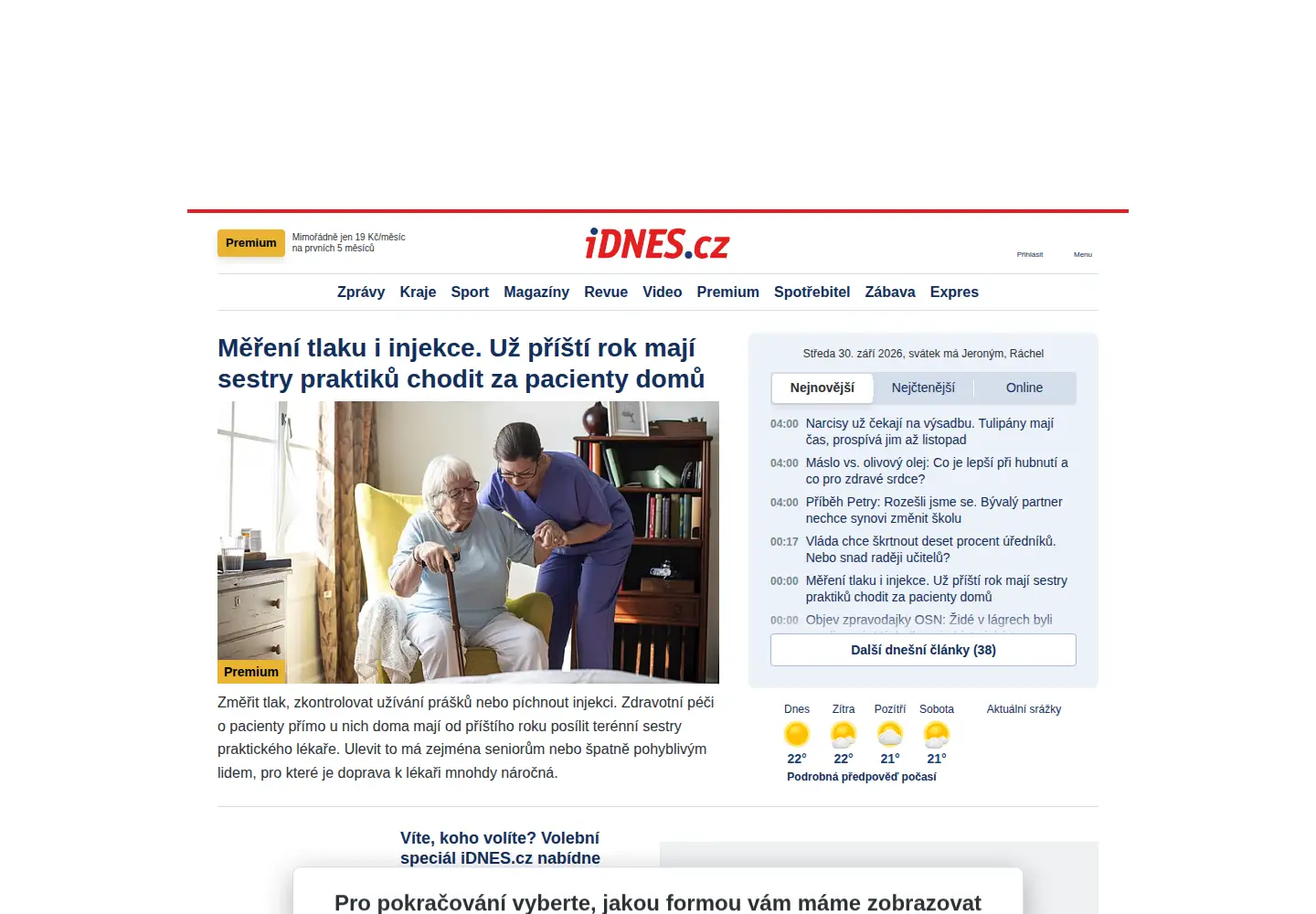 Screenshot of idnes.cz