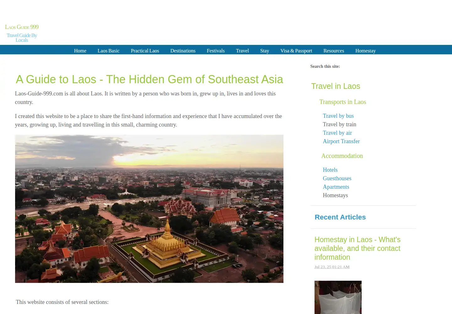 Screenshot of laos-guide-999.com