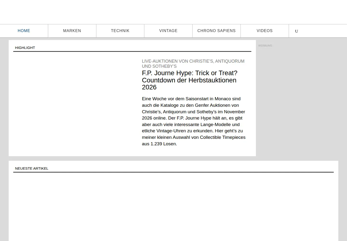 Screenshot of uhrenkosmos.com