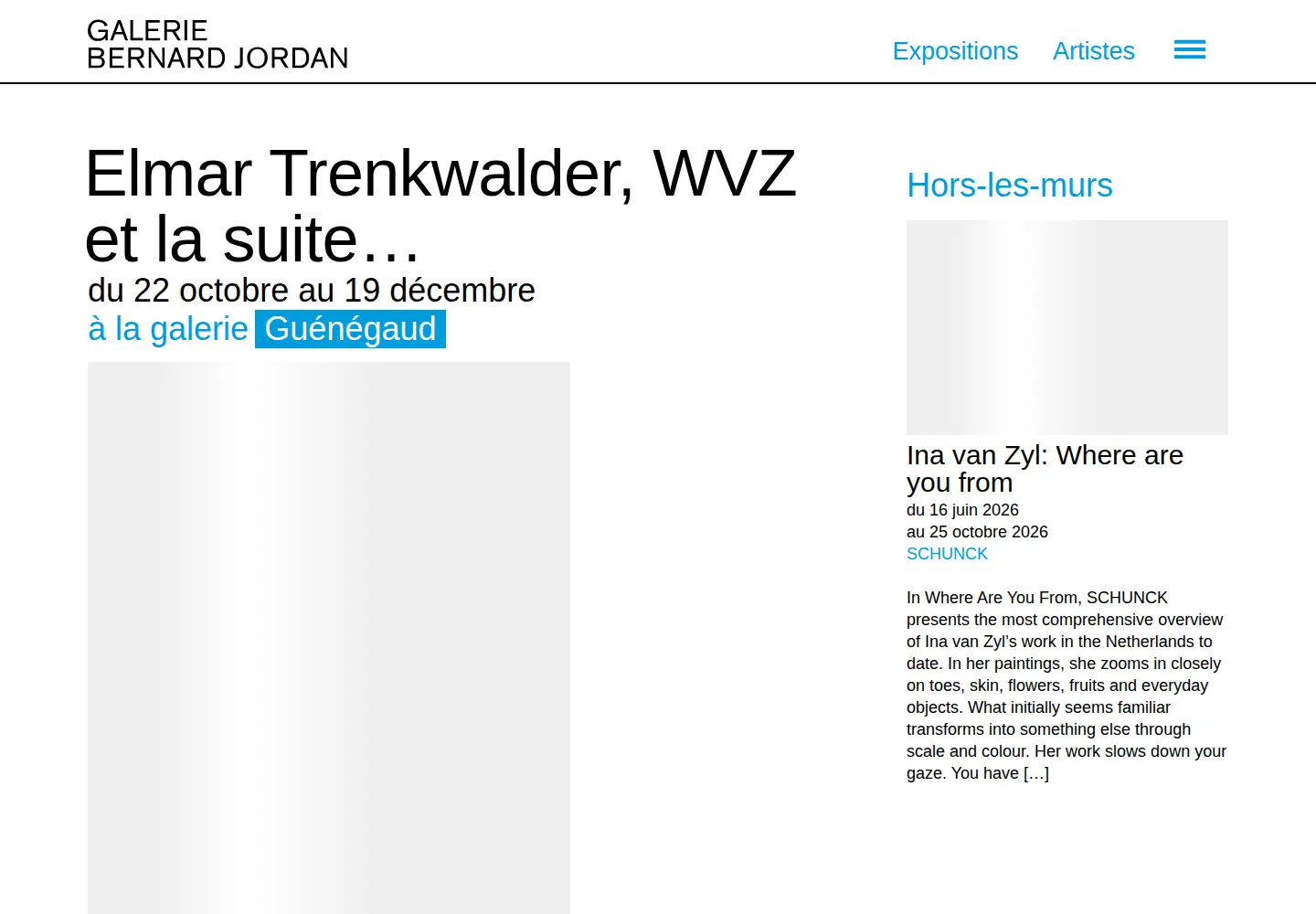 Screenshot of galeriebernardjordan.com