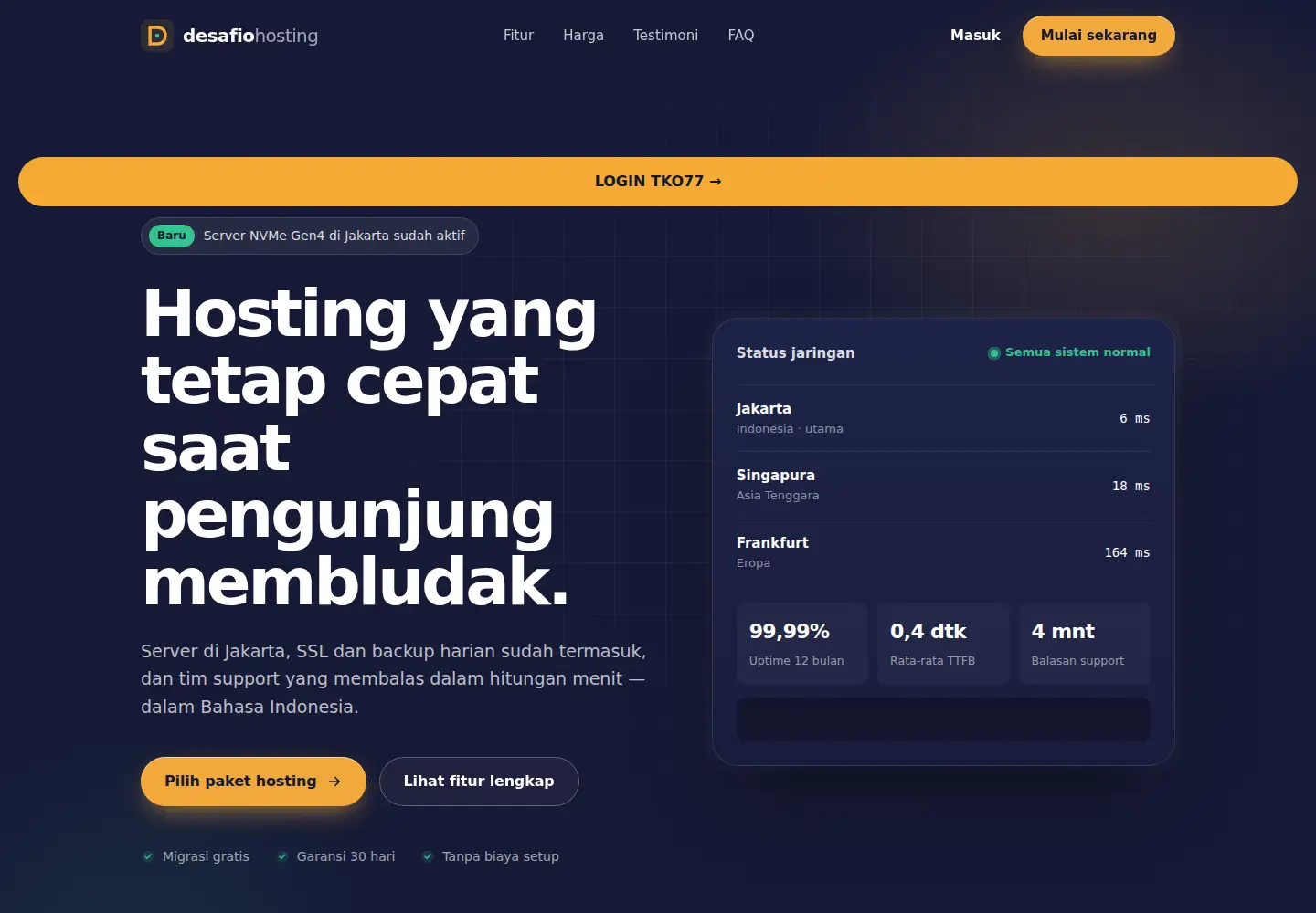 Screenshot of desafiohosting.com