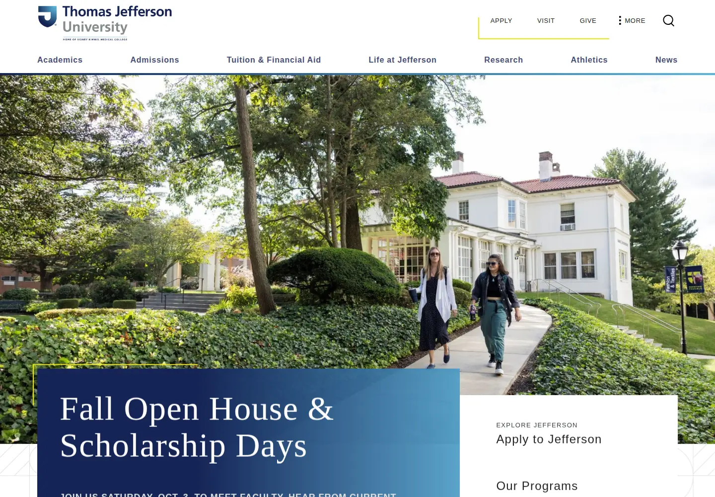 Screenshot of jefferson.edu