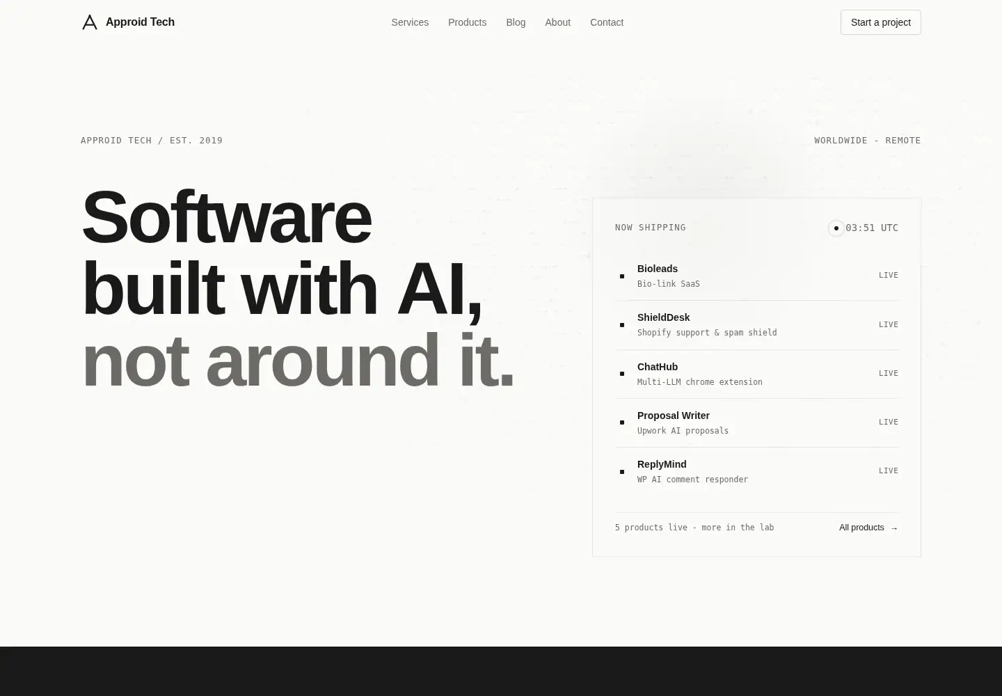 Screenshot of approidtech.com