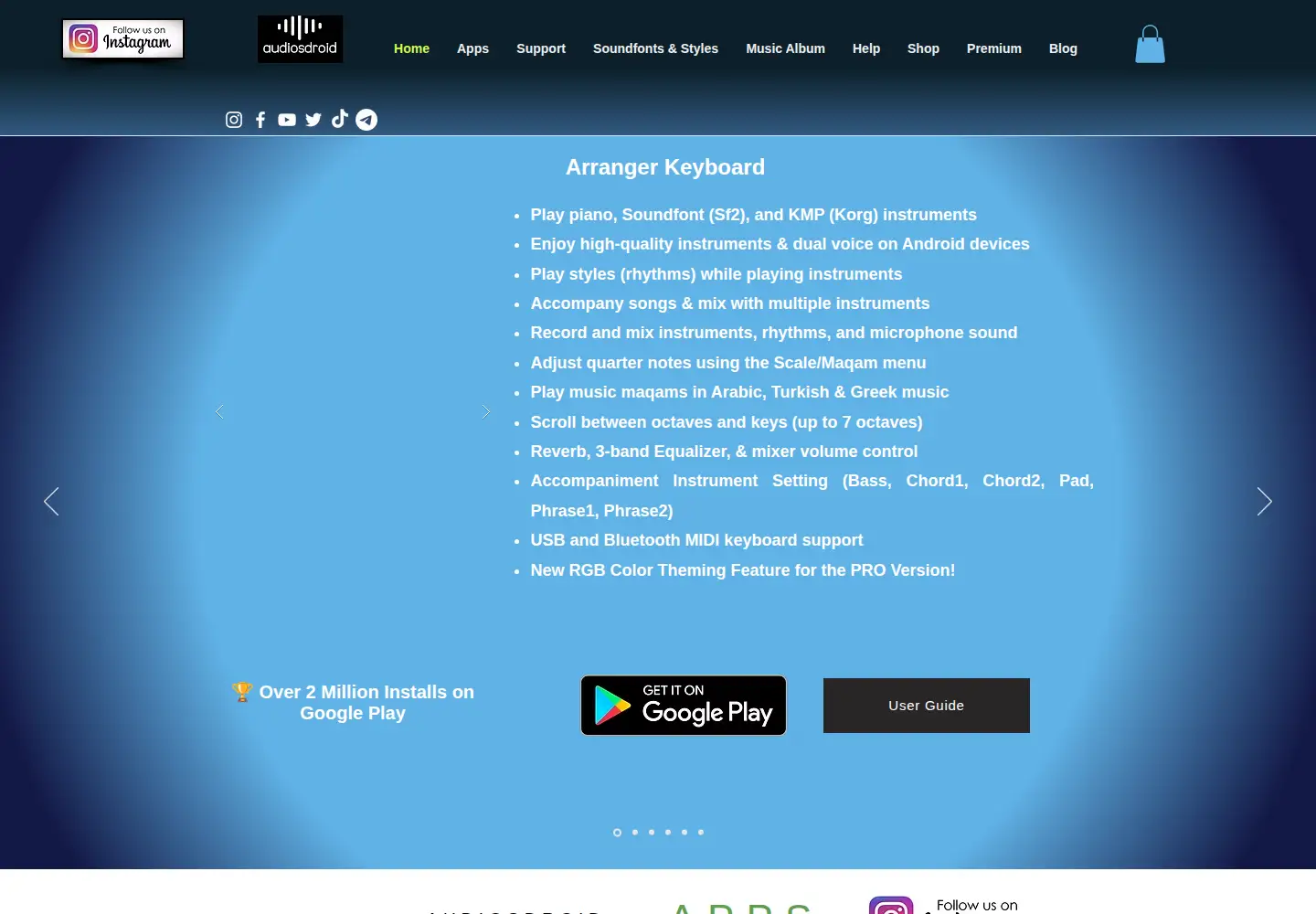 Screenshot of audiosdroid.com
