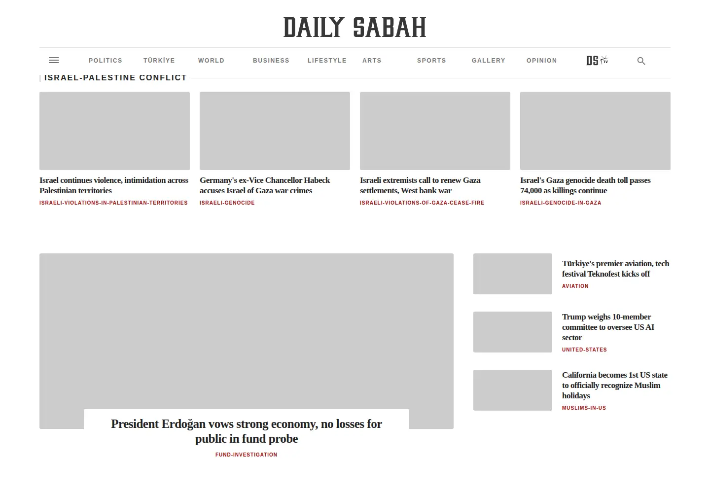 Screenshot of dailysabah.com