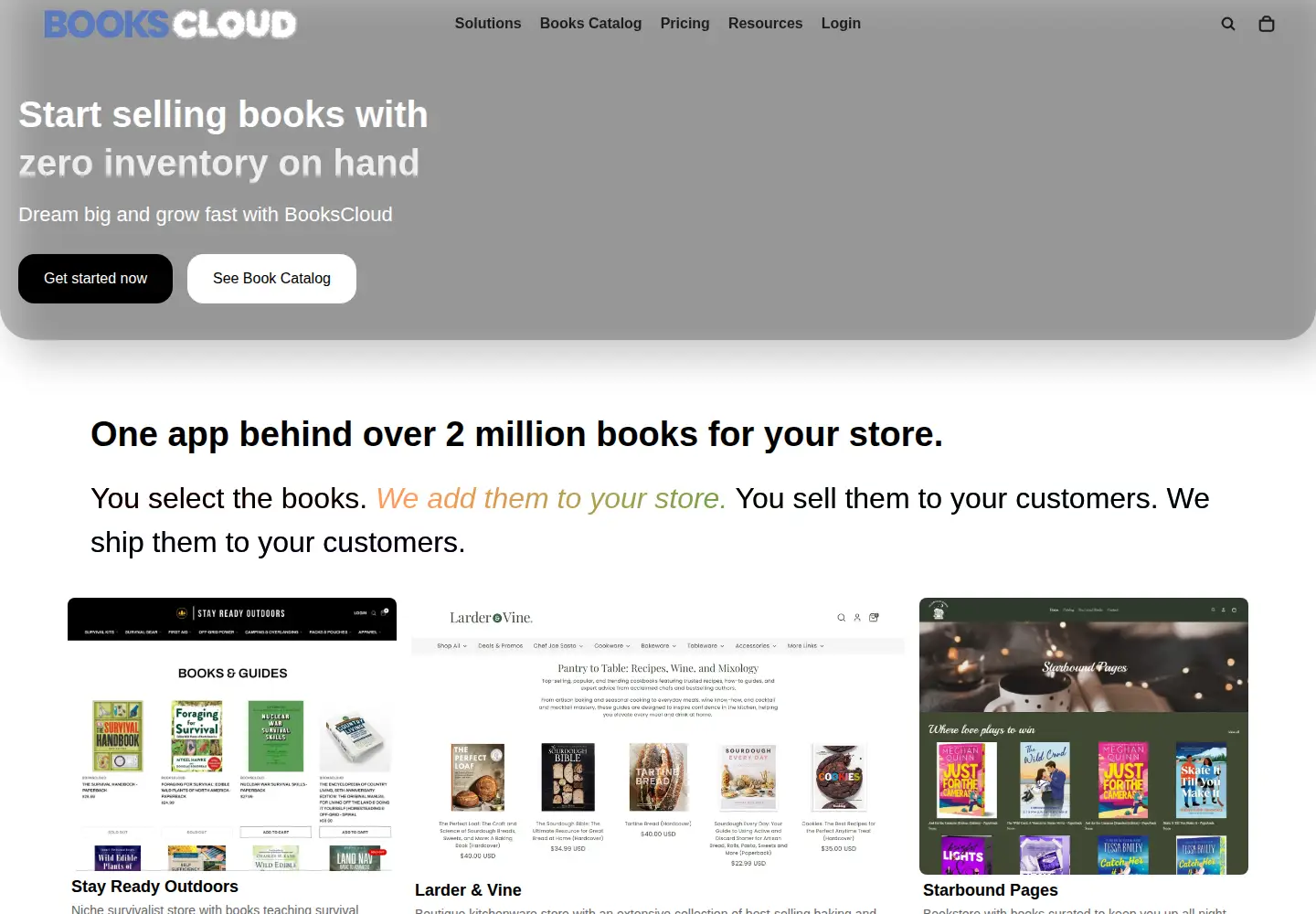 Captured homepage of bookscloud.io in the current scan
