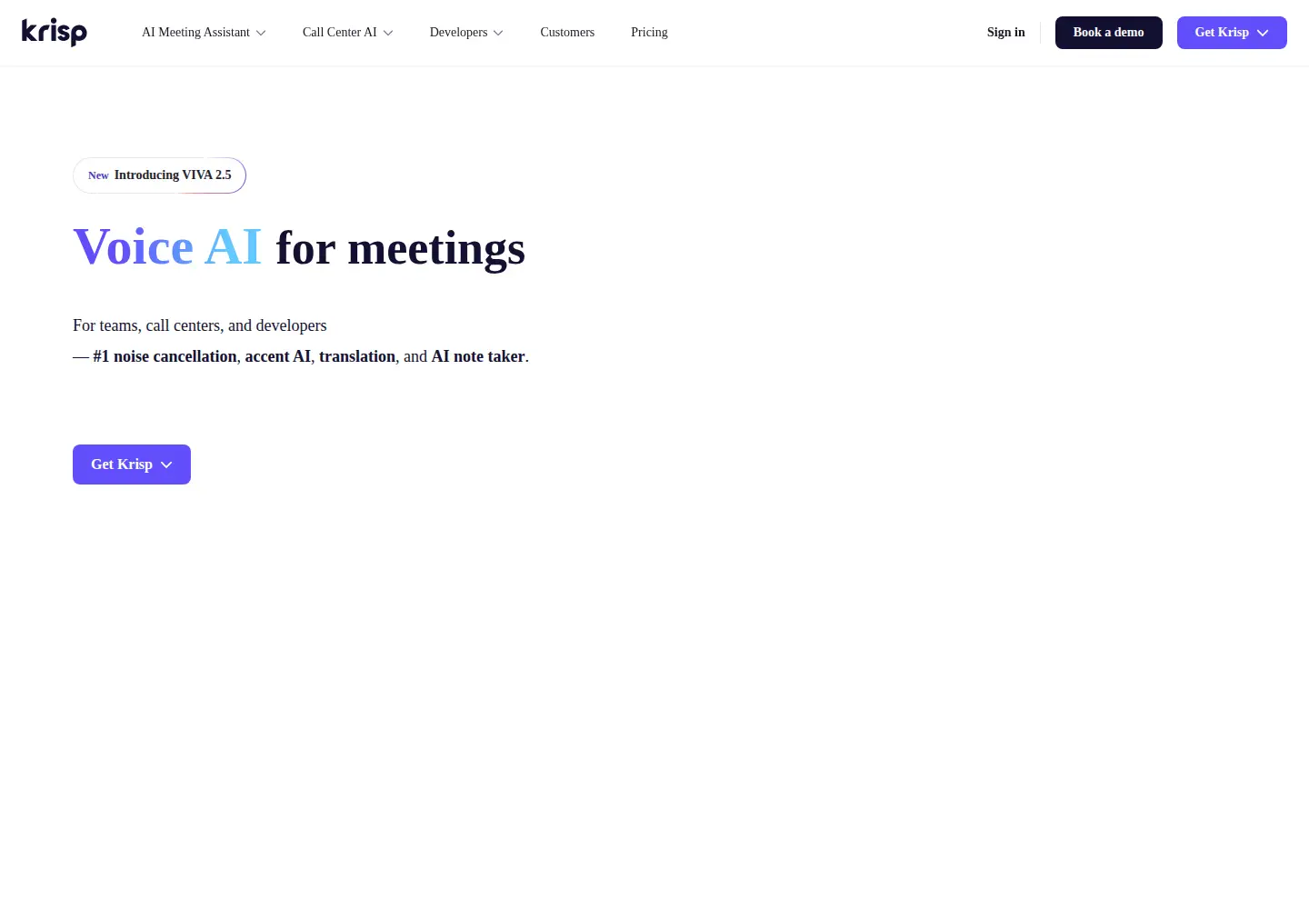 Screenshot of krisp.ai