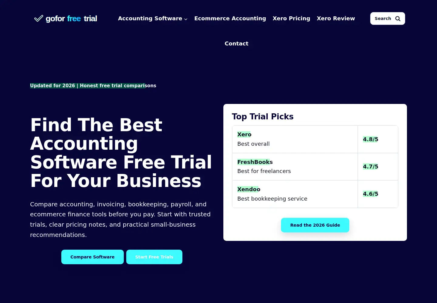 Screenshot of goforfreetrial.com