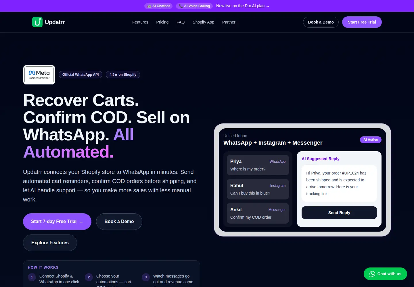 Screenshot of updatrr.com