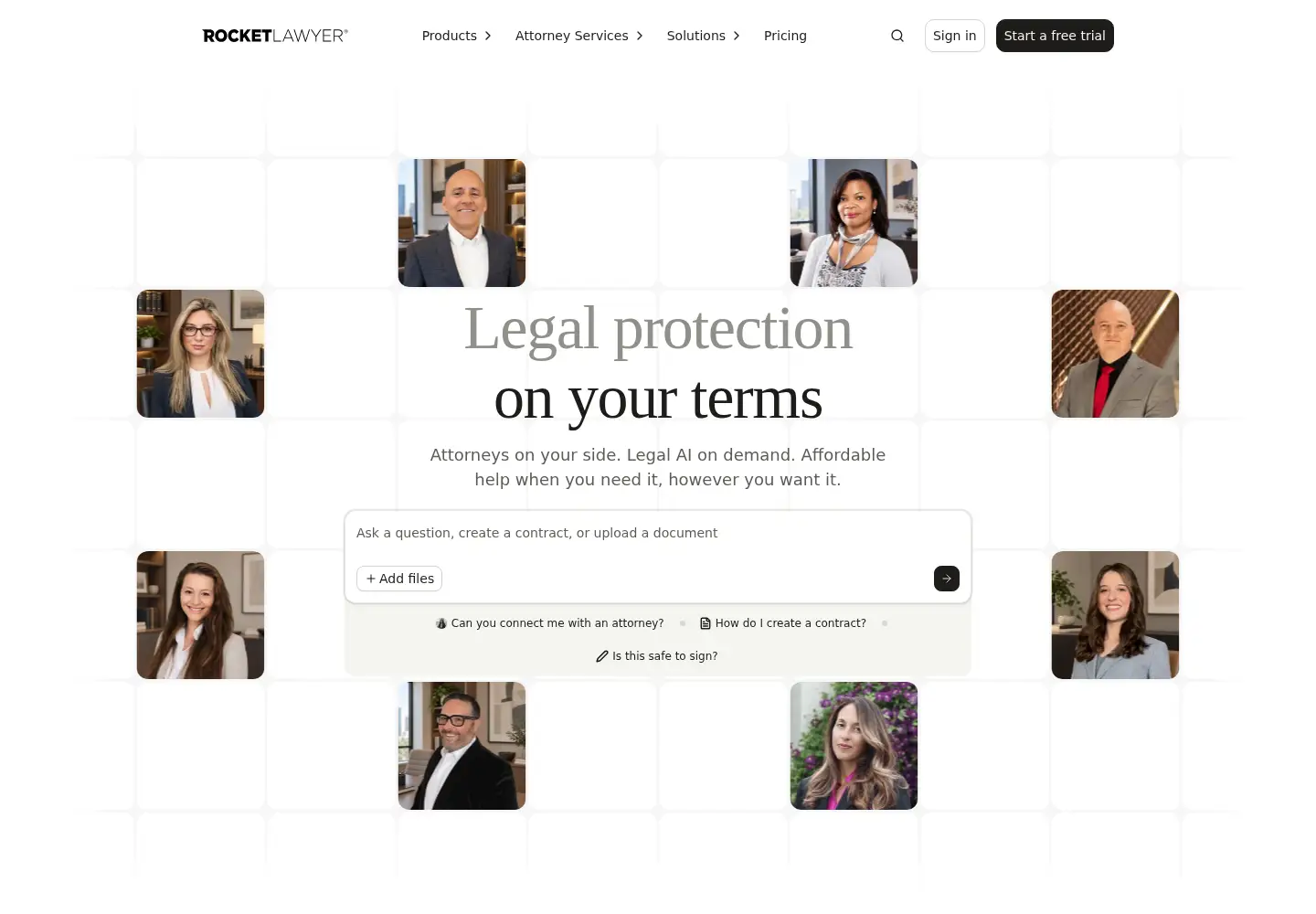Screenshot of rocketlawyer.com