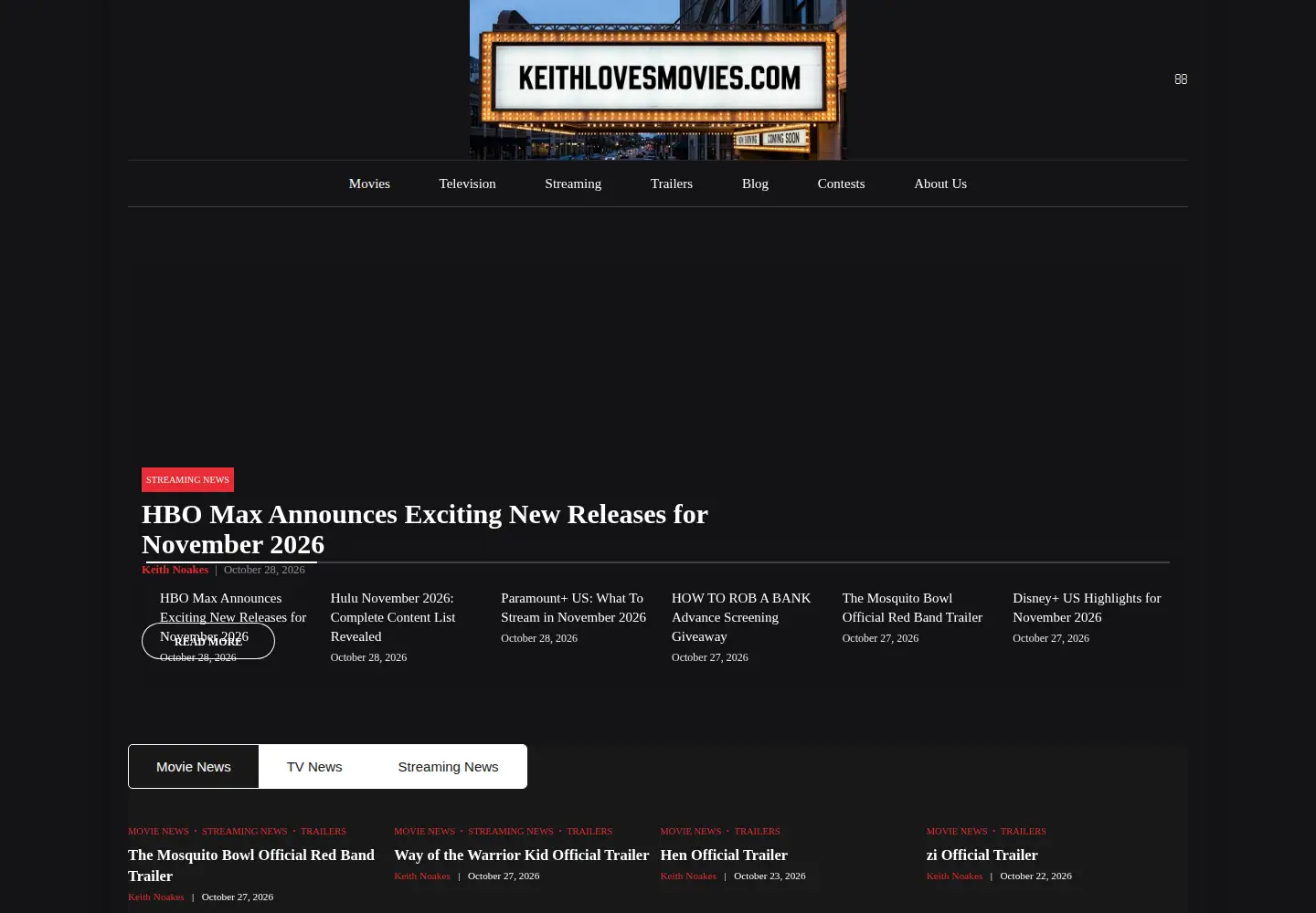 Screenshot of keithlovesmovies.com