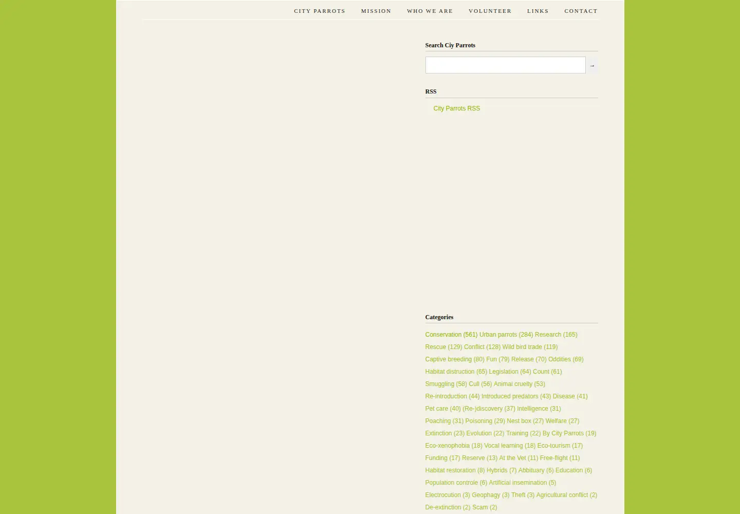 Screenshot of cityparrots.org