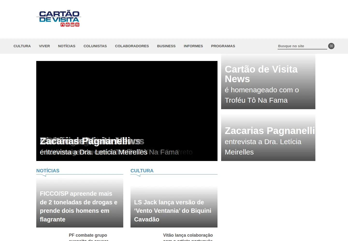 Captured homepage of cartaodevisita.com.br in the current scan