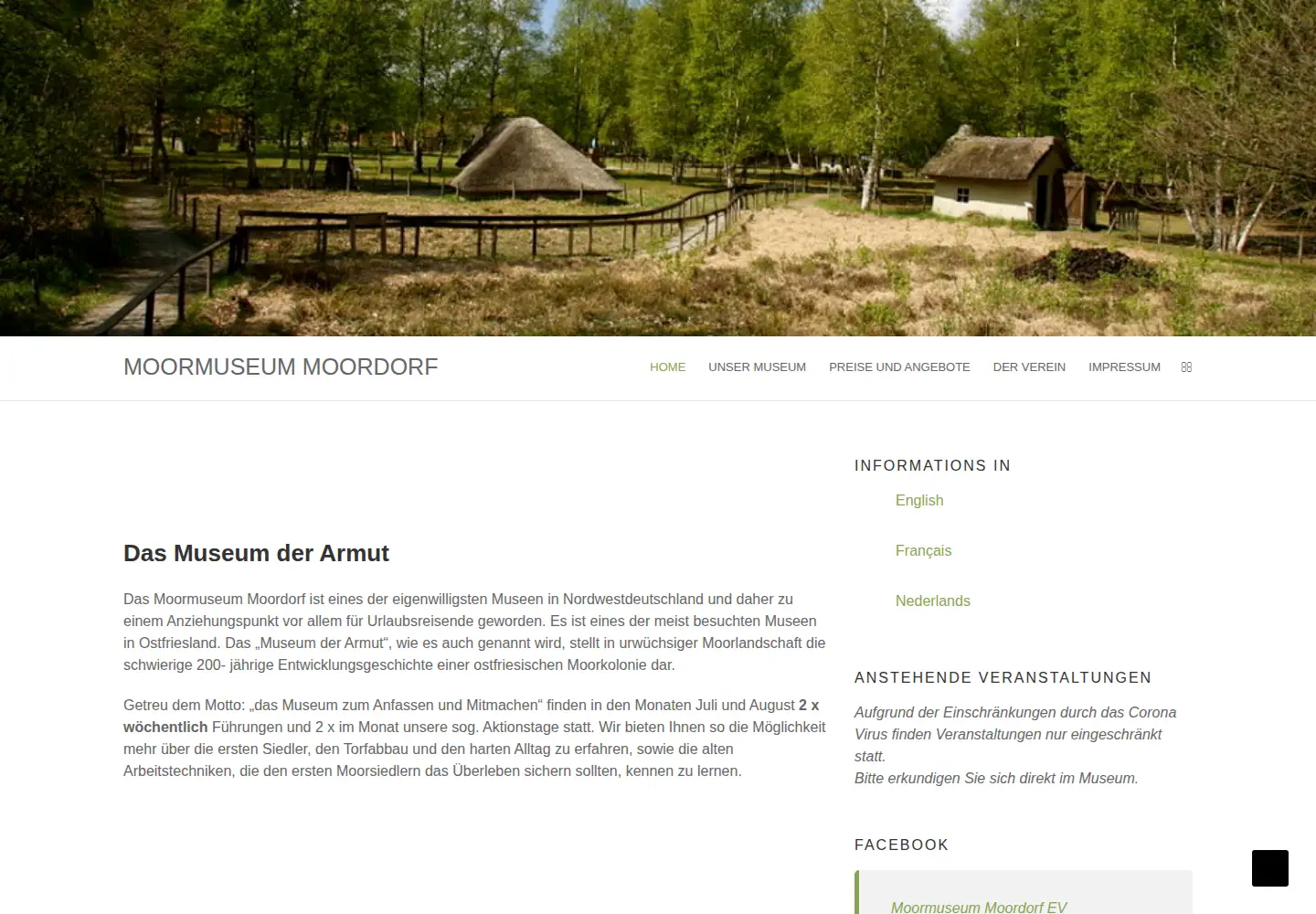 Screenshot of moormuseum-moordorf.de