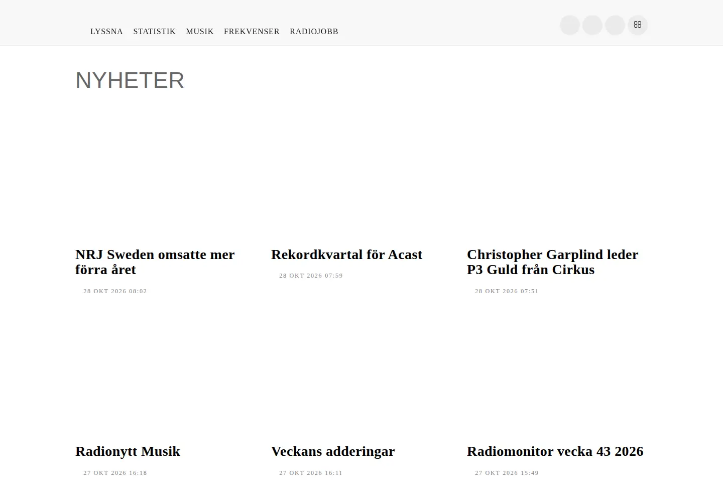 Screenshot of radionytt.se