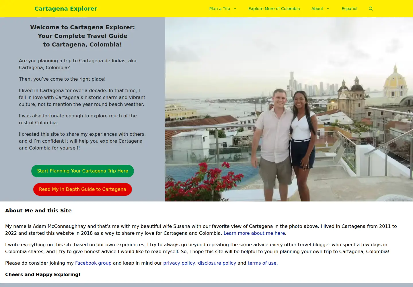 Screenshot of cartagenaexplorer.com
