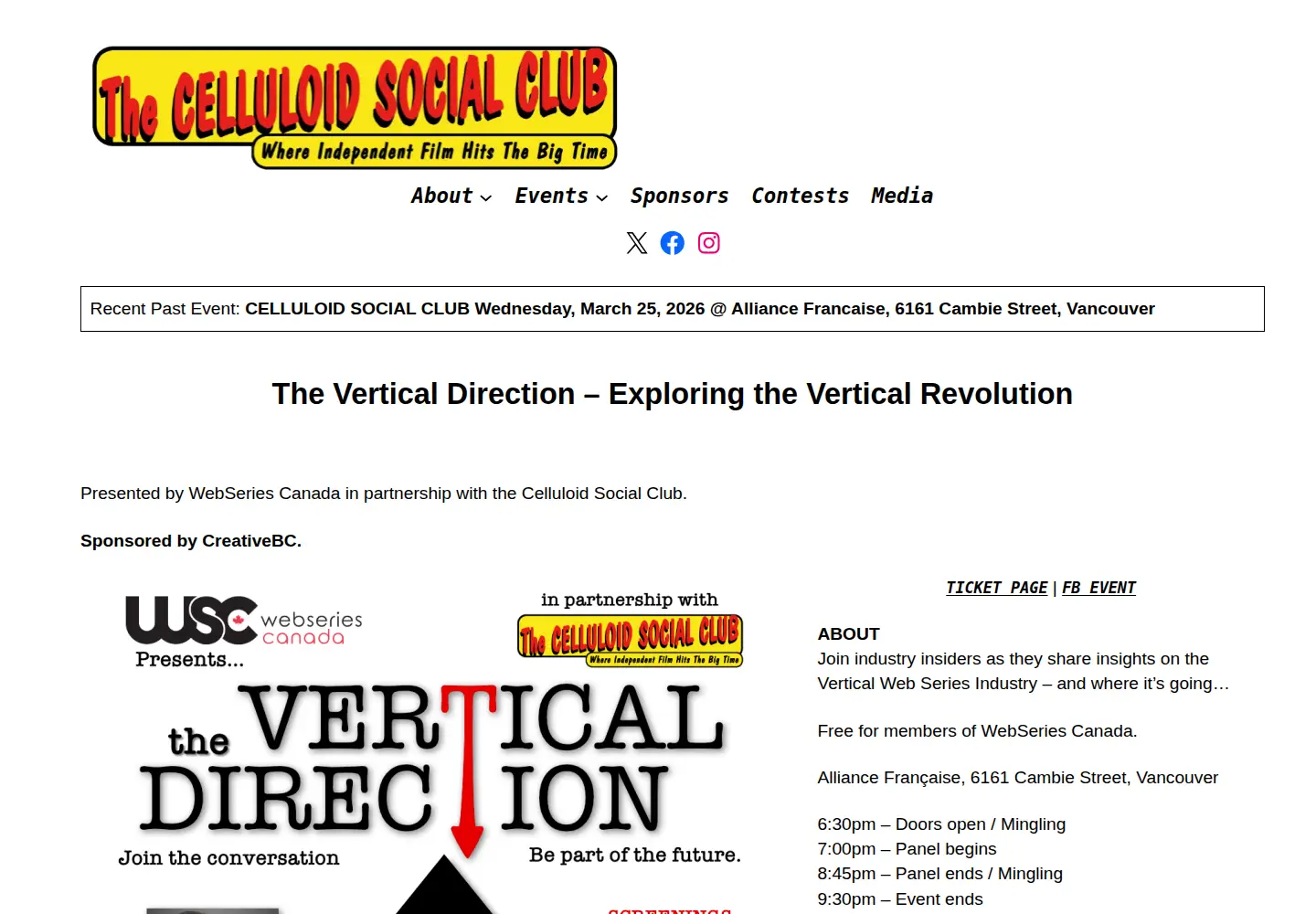 Screenshot of celluloidsocialclub.com