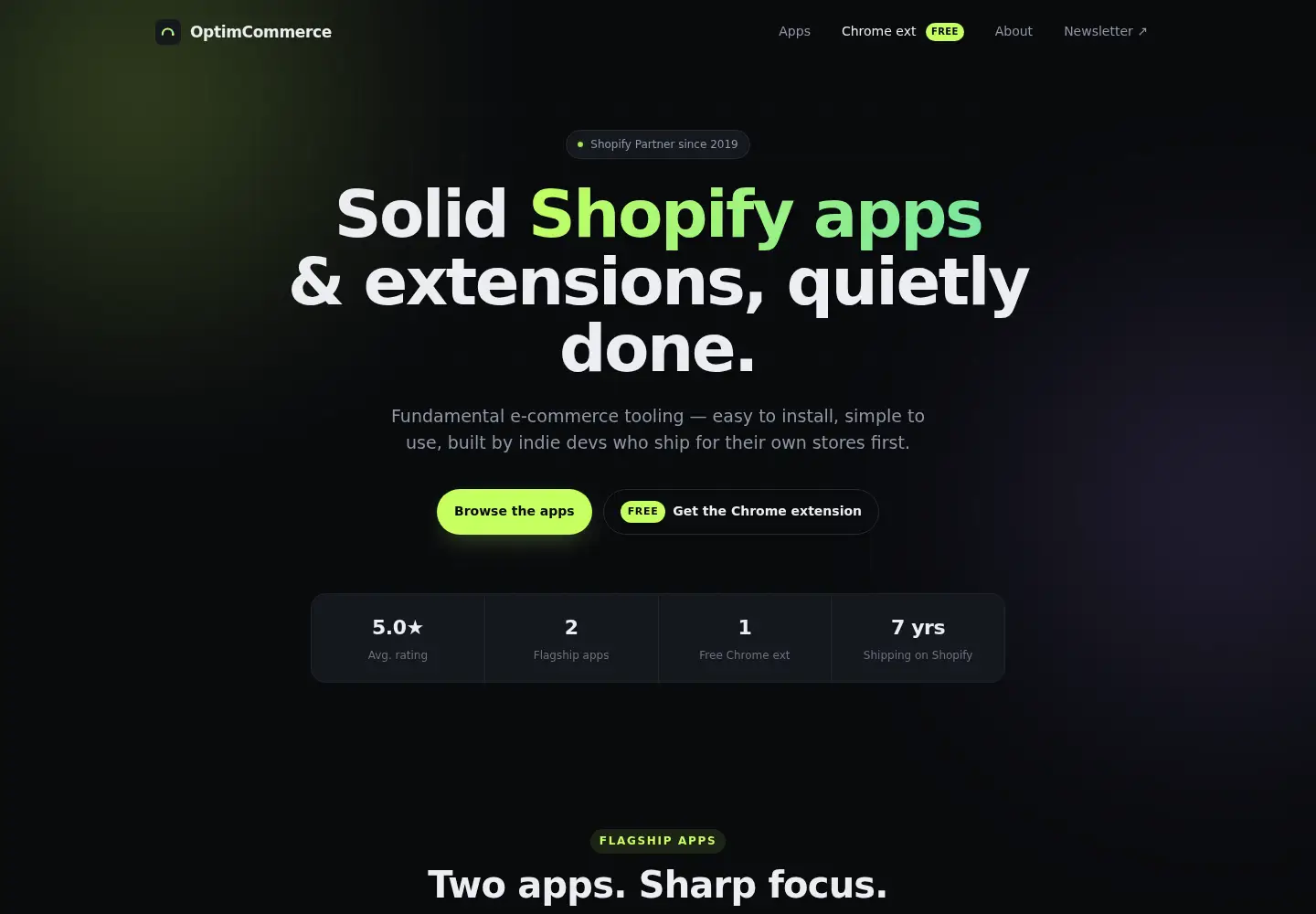 Screenshot of optimcommerce.com