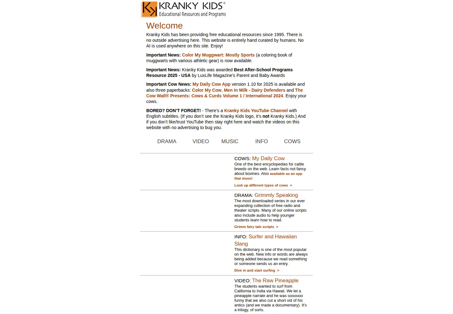 Screenshot of krankykids.com