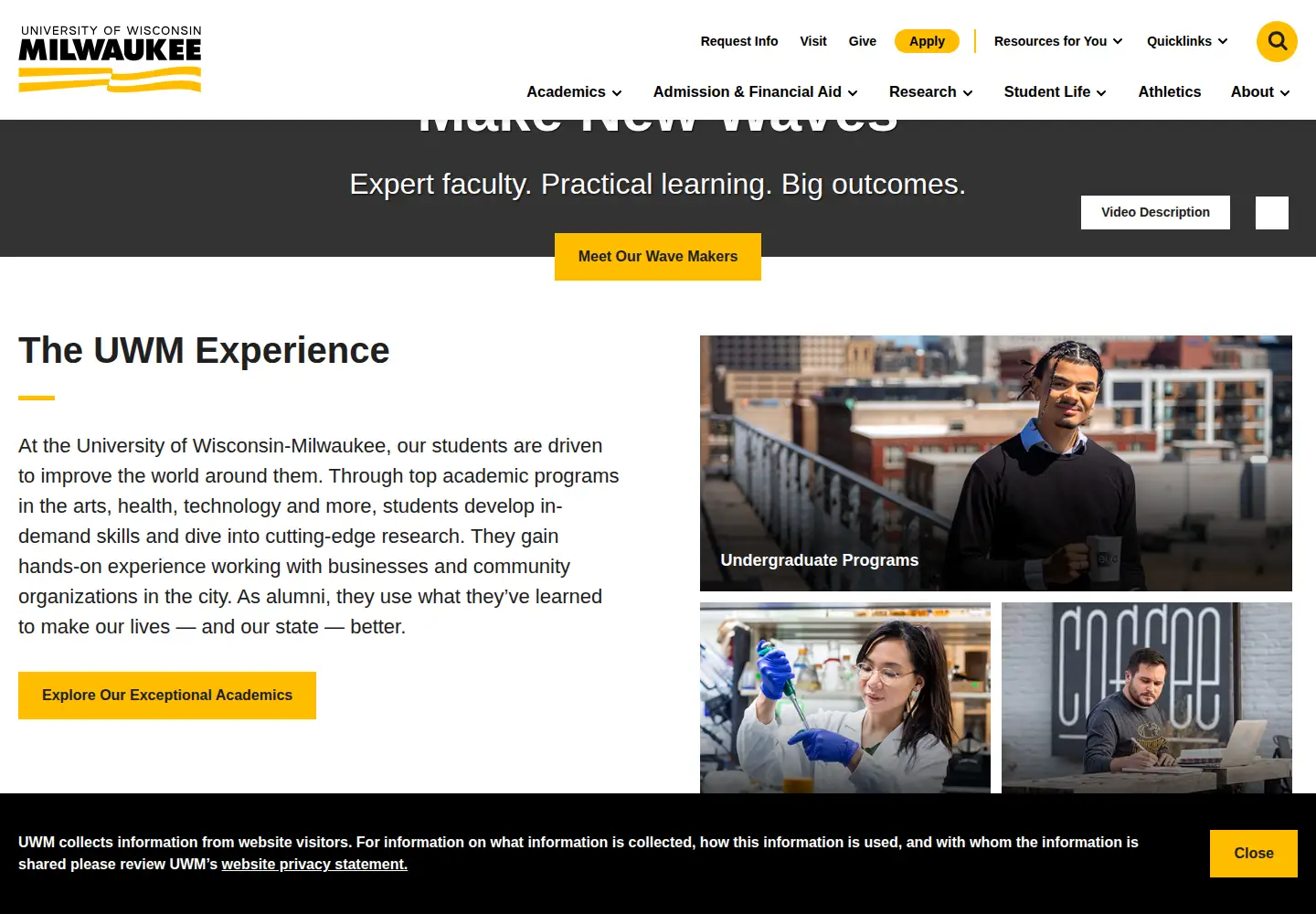 Screenshot of uwm.edu