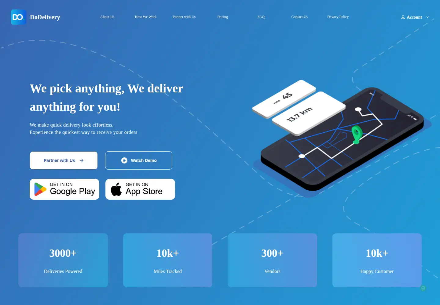 Screenshot of dodelivery.me