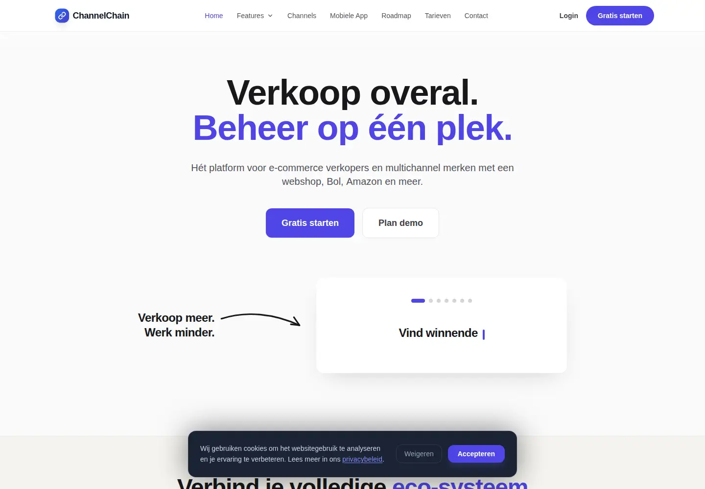 Screenshot of channelchain.nl