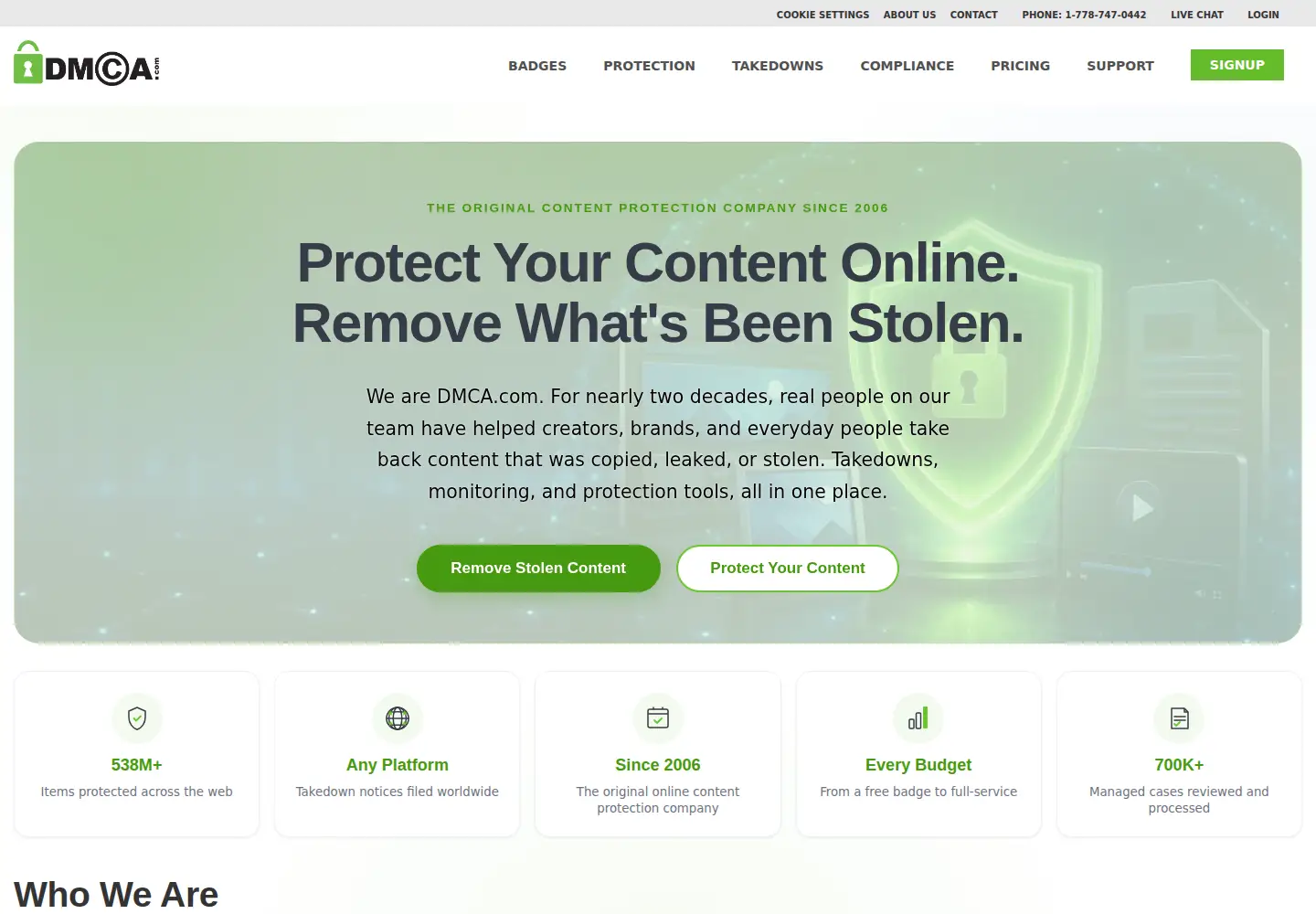 Screenshot of dmca.com
