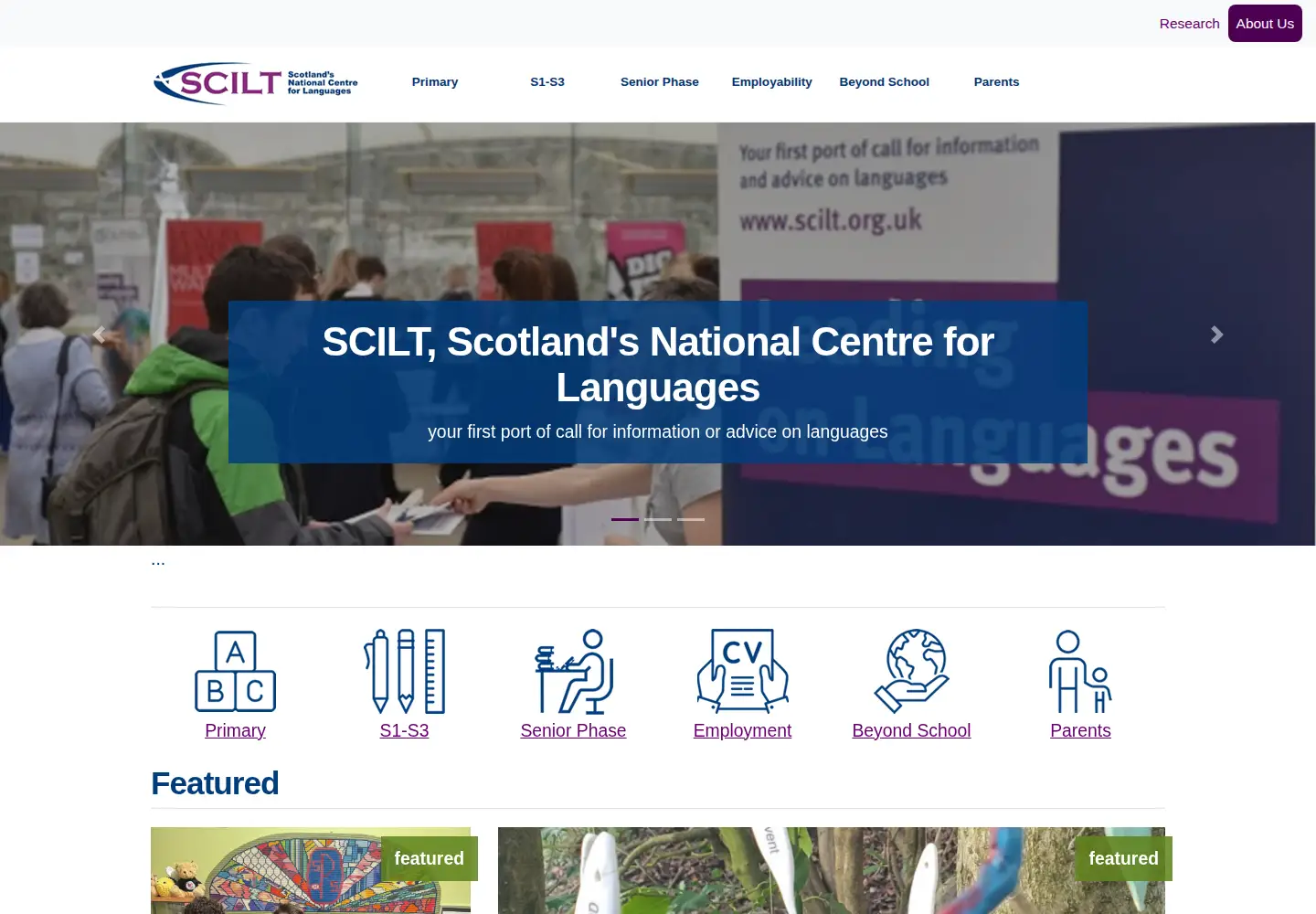 Captured homepage of scilt.org.uk in the current scan