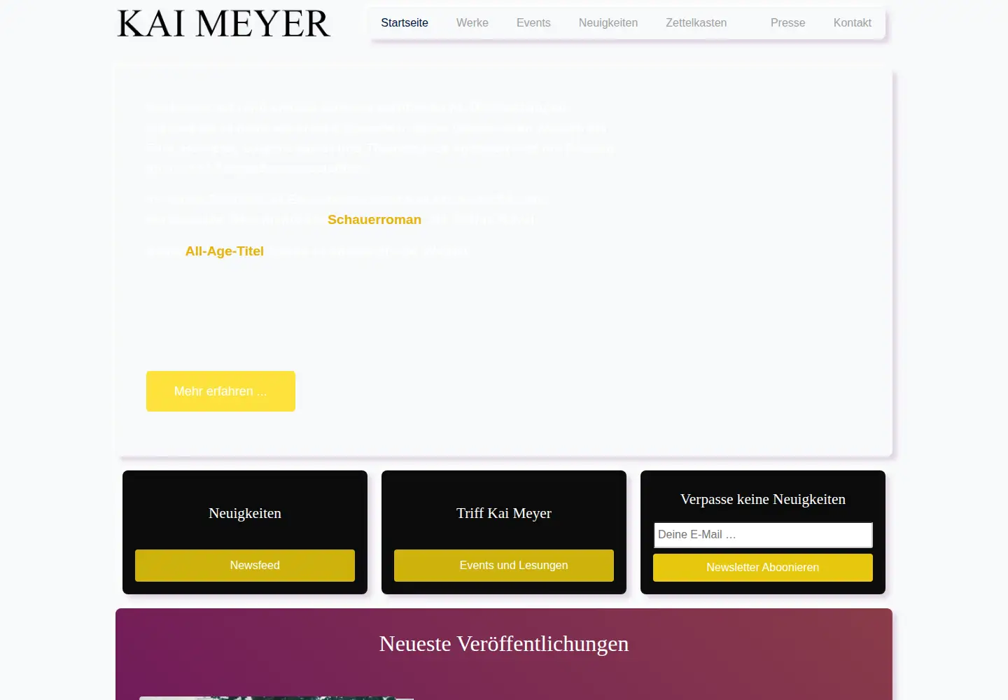 Captured homepage of kaimeyer.com in the current scan