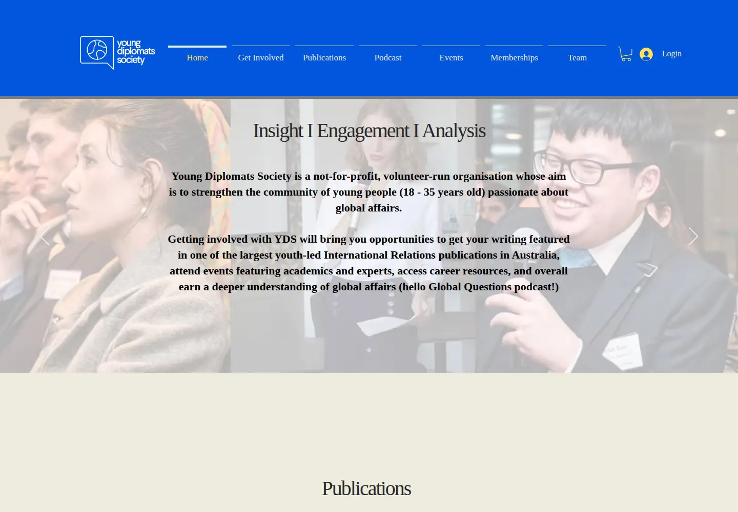 Screenshot of theyoungdiplomats.com