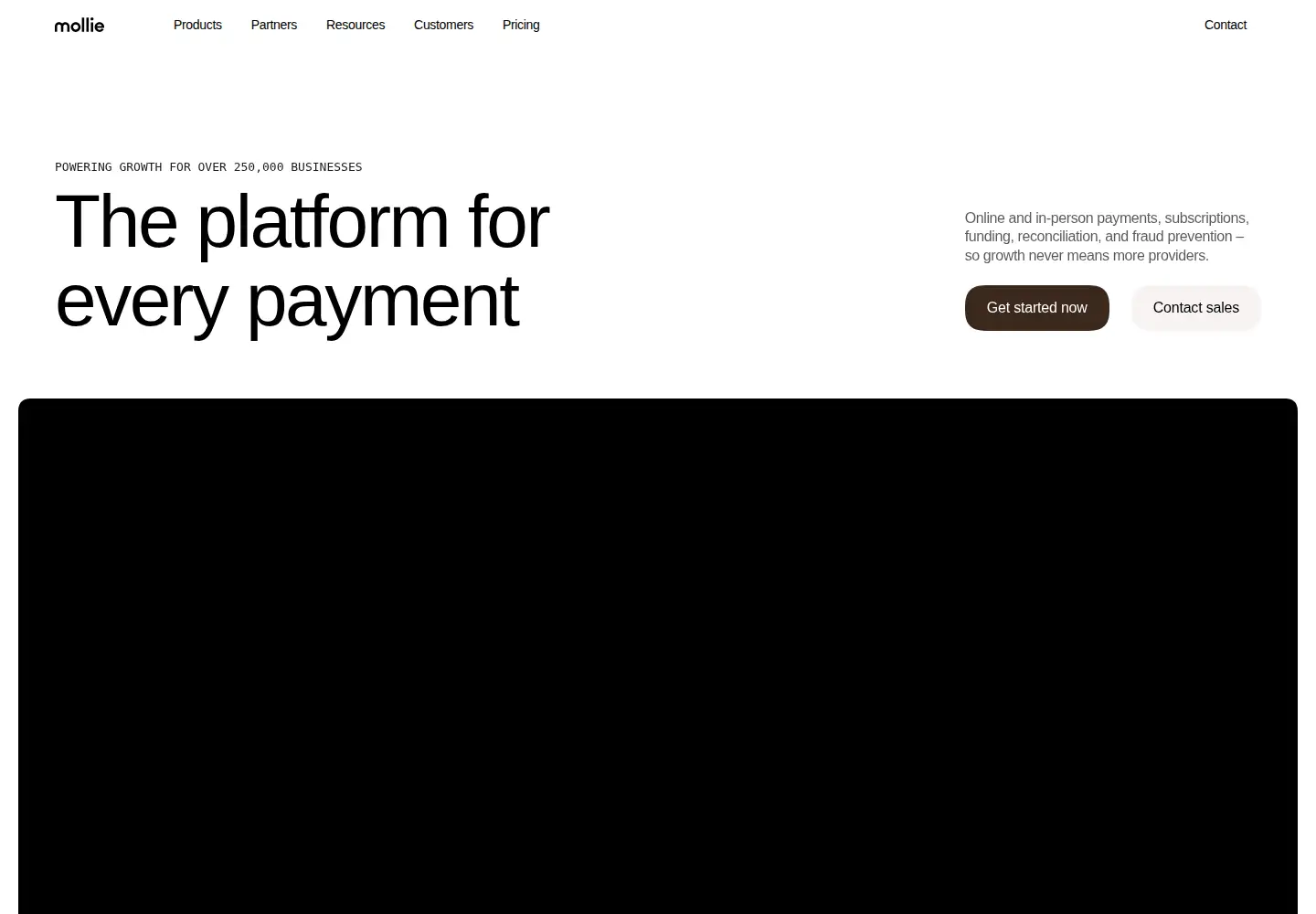 Screenshot of mollie.com